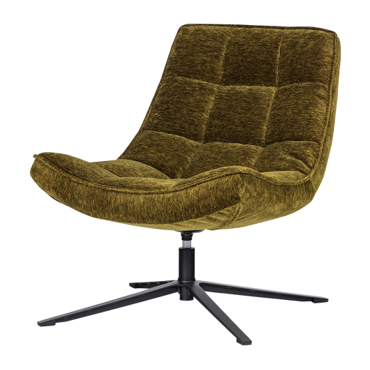 WOOOD Maudi Draaifauteuil Chenille Groen — nieuw