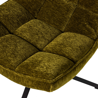 WOOOD Maudi Draaifauteuil Chenille Groen — nieuw