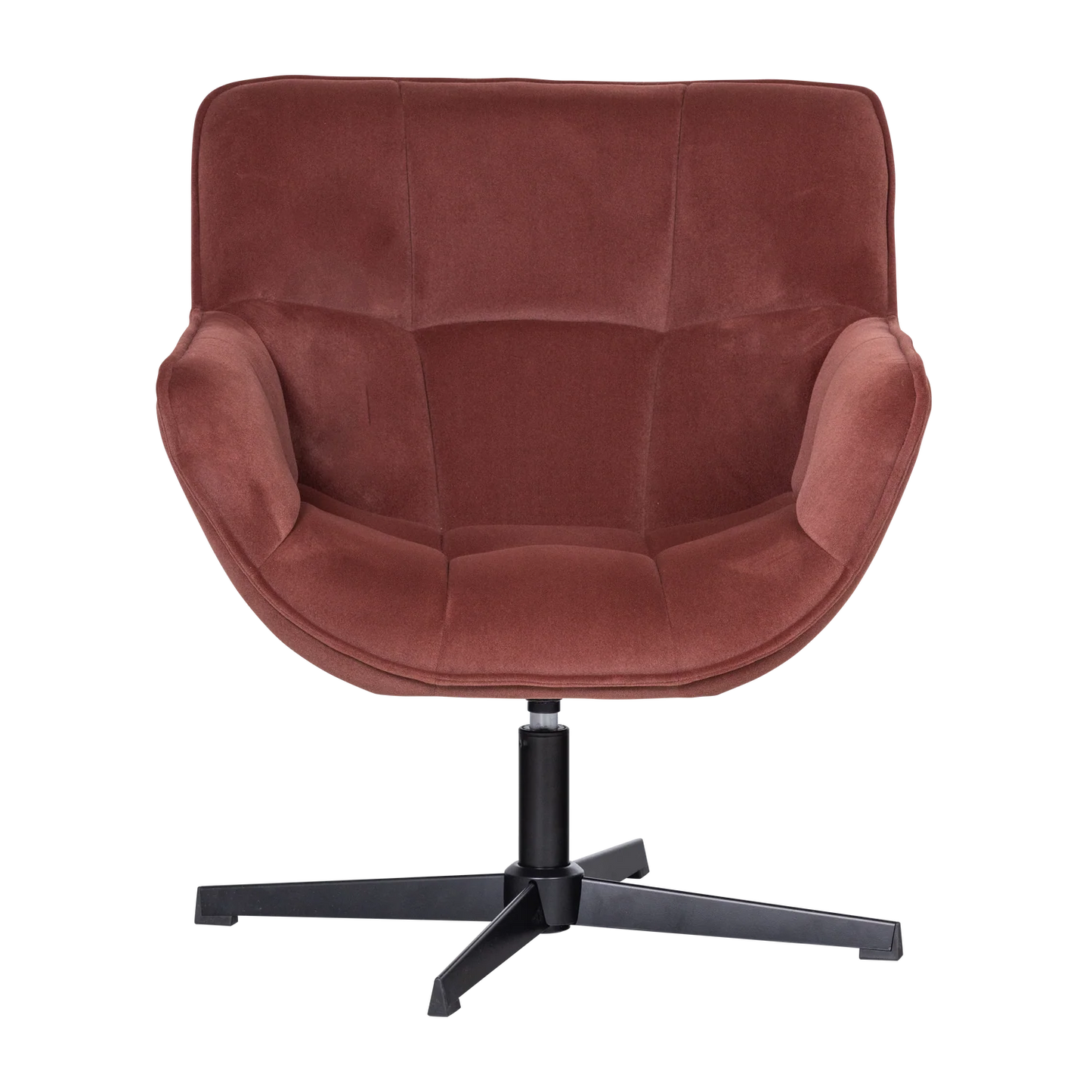 WOOOD Wibo Draaifauteuil Velvet Mat Bruinrood — nieuw