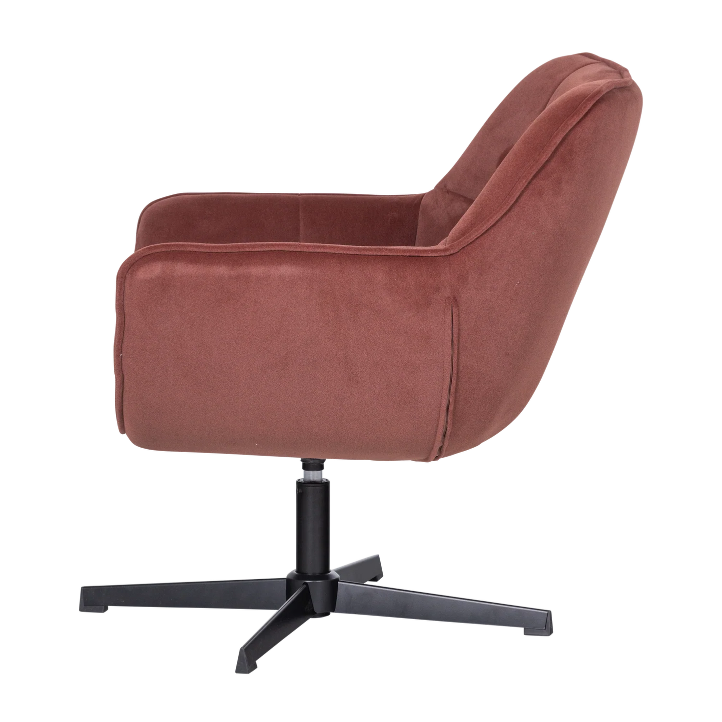 WOOOD Wibo Draaifauteuil Velvet Mat Bruinrood — nieuw