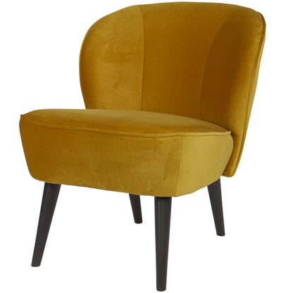 WOOOD Sara Fauteuil Velvet oker — nieuw