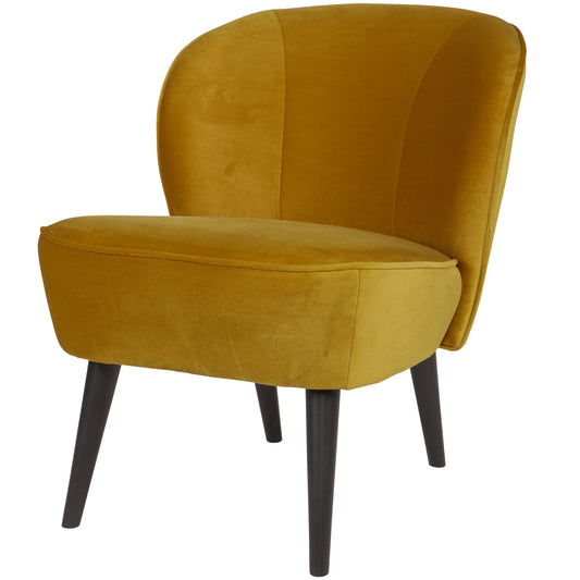 WOOOD Sara Fauteuil Velvet oker — nieuw
