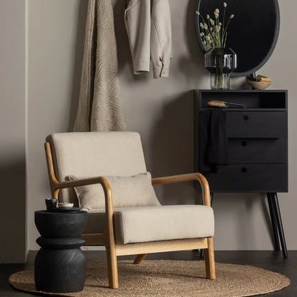 WOOOD Mark Fauteuil - Stof - Naturel — nieuw