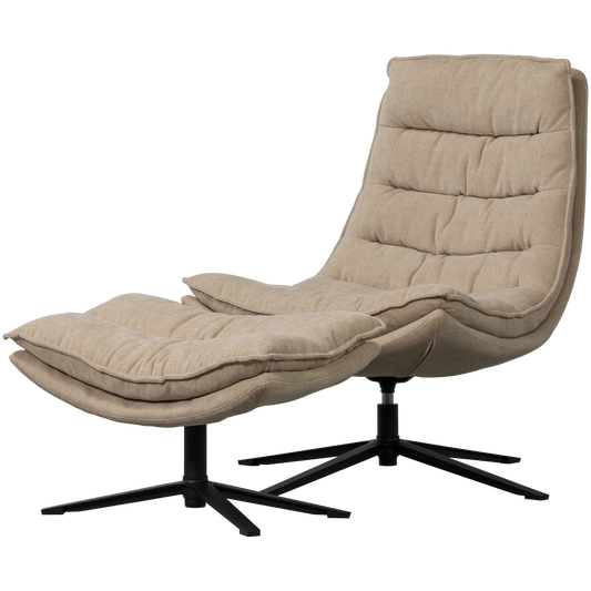 WOOOD Kube Draaifauteuil Met Hocker — zo goed als nieuw