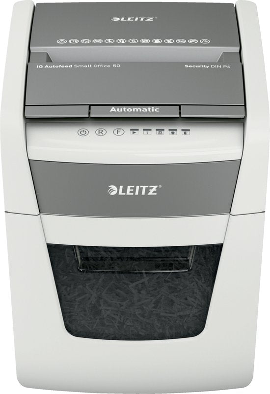 Leitz IQ Autofeed 50X Automatische Papierversnipperaar — Zeer goed