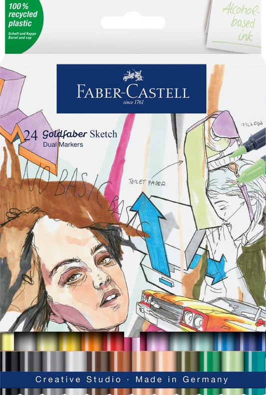 Faber-Castell Goldfaber sketchmarker set school — gebruikt