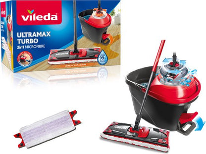 Vileda Ultramax Turbo complete set — zo goed als nieuw