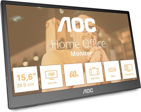 AOC T2 16T3EA Full HD Monitor — zo goed als nieuw