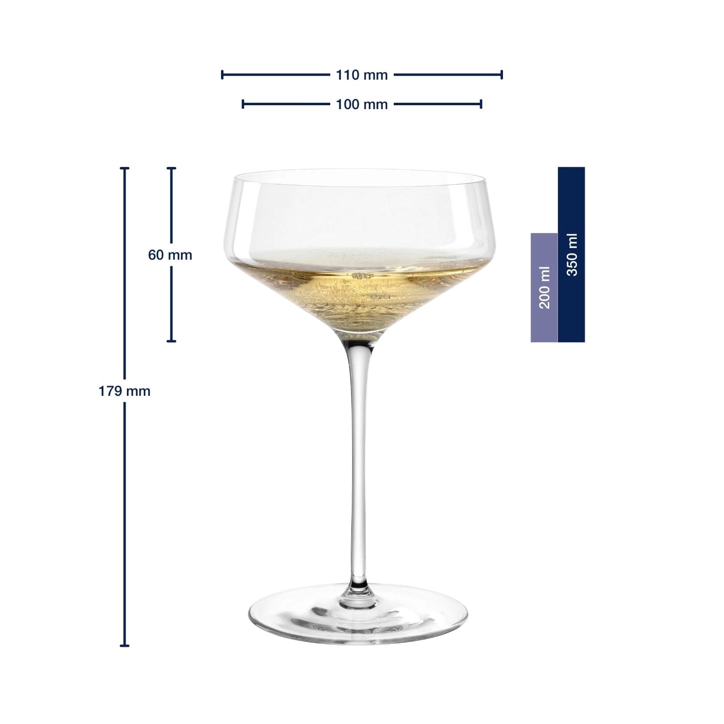 Leonardo PUCCINI Champagnecoupe set/6 — nieuw