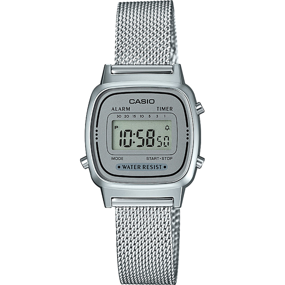 Casio retro dameshorloge 24mm zilverkleurig — Zeer goed