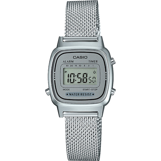 Casio retro dameshorloge 24mm zilverkleurig — Zeer goed