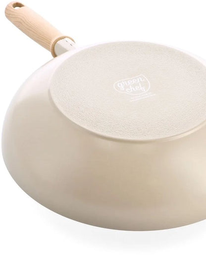 GreenChef Nordics keramische inductie wokpan 28cm/3.7L Crème — Zeer goed