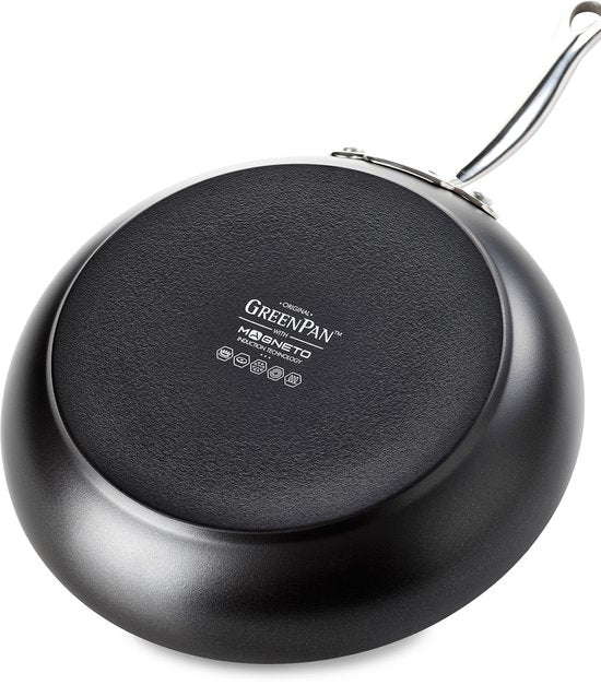 GreenPan Barcelona Wokpan 28cm met deksel 3.7L Zwart — Zeer goed