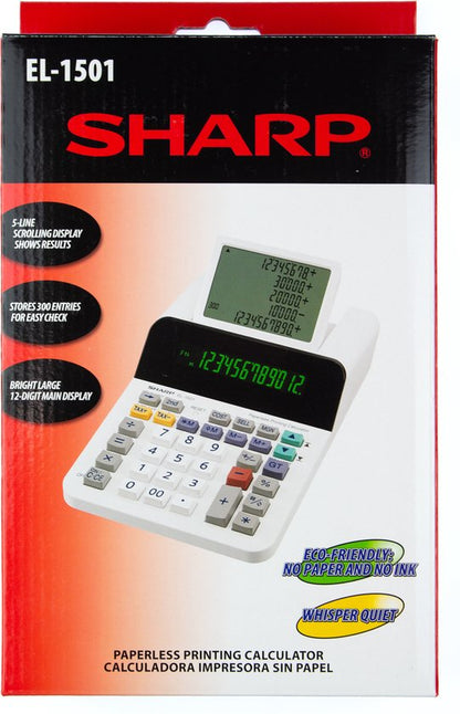 Sharp rekenmachine EL1501 wit 12-cijferig — Zeer goed