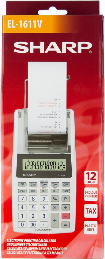Sharp EL1611V Rekenmachine Grijs 12-Digit — Zeer goed