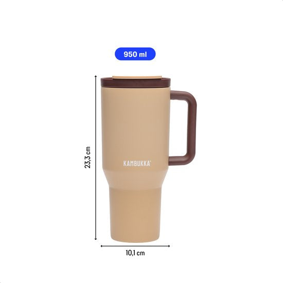 Kambukka Rio Tumbler 950ml Almond Dream met telescopisch rietje — Zeer goed