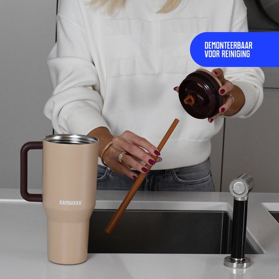 Kambukka Rio Tumbler 950ml Almond Dream met telescopisch rietje — Zeer goed