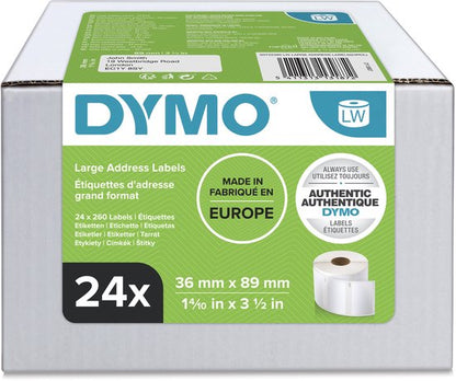 DYMO LabelWriter adreslabels 36 mm x 89 mm — gebruikt