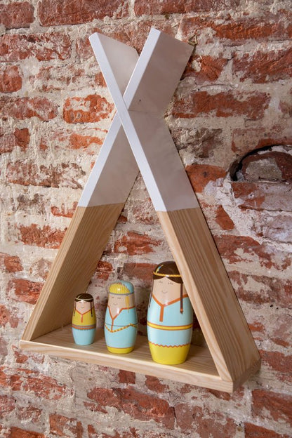 Wandrek Tipi - Hout - Natural Wit — Zeer goed