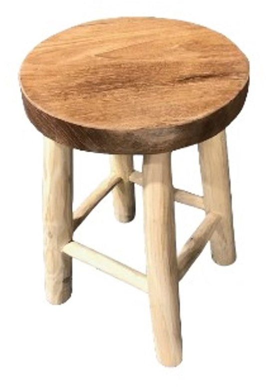TeakOne Kruk Rond - Houten Meubel — zo goed als nieuw