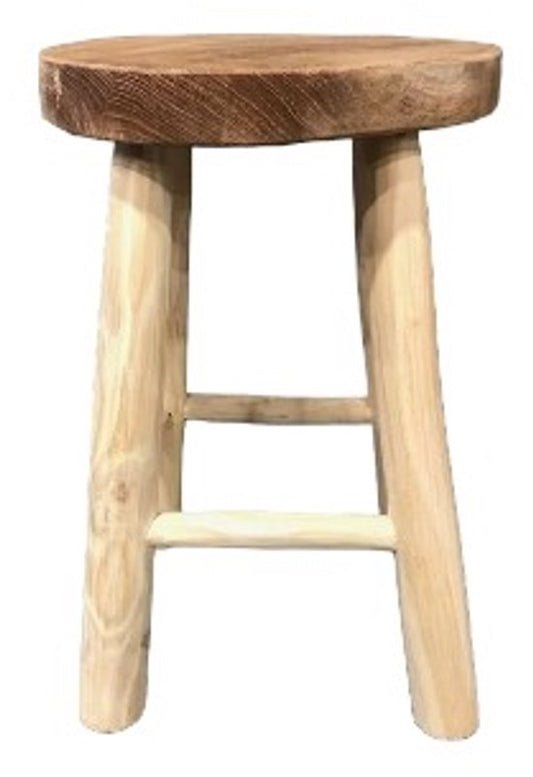 TeakOne Kruk Rond - Houten Meubel — zo goed als nieuw