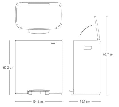 Brabantia Bo Prullenbak 2 x 30 liter — gebruikt