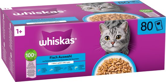 Whiskas Kattenvoer Adult 1+ Vis in gelei Giga-Pac — gebruikt