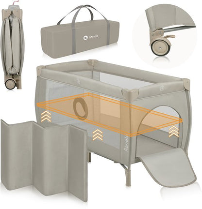 Lionelo Stefi Plus Campingbedje 2in1 — zo goed als nieuw