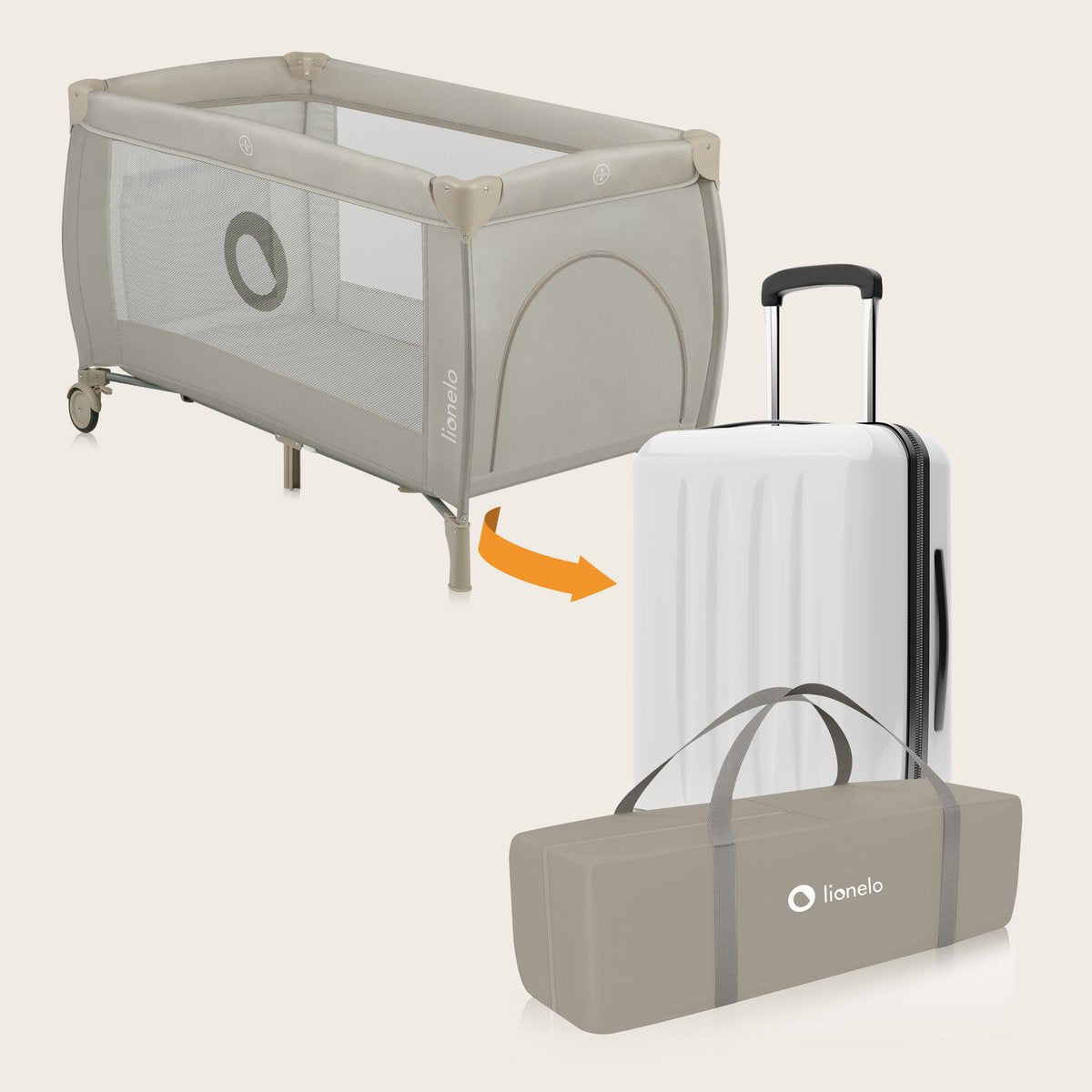 Lionelo Stefi Plus Campingbedje 2in1 — zo goed als nieuw
