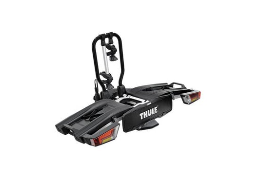 Thule EasyFold XT933 black hitch-mounted bike carrier with foldable design