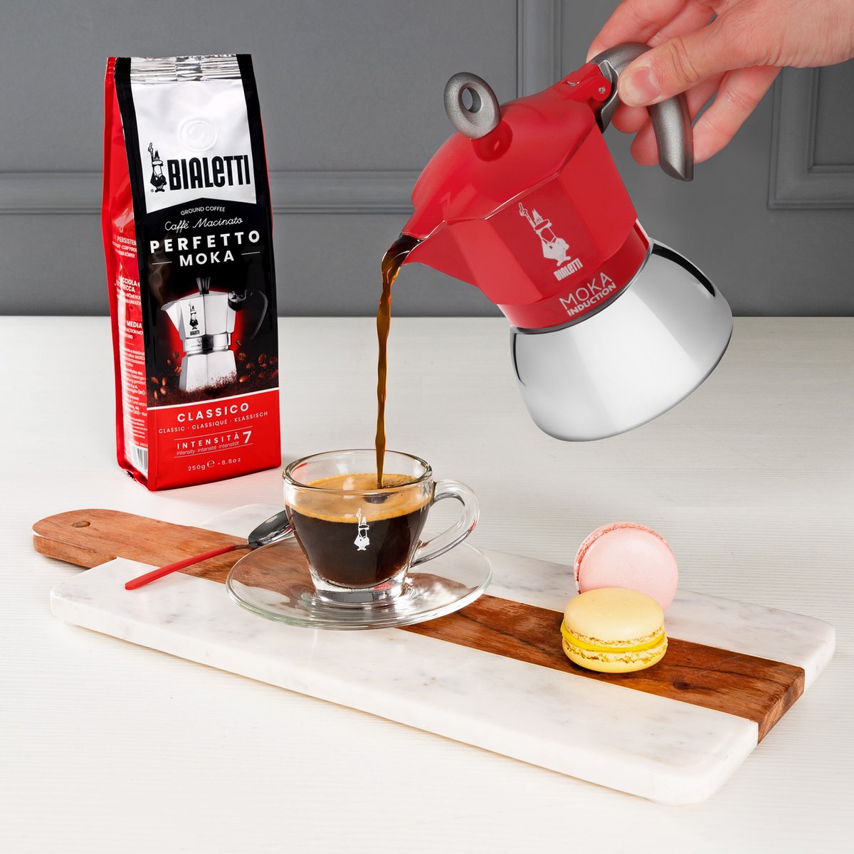 Bialetti Moka Induction Rood Percolator — zo goed als nieuw