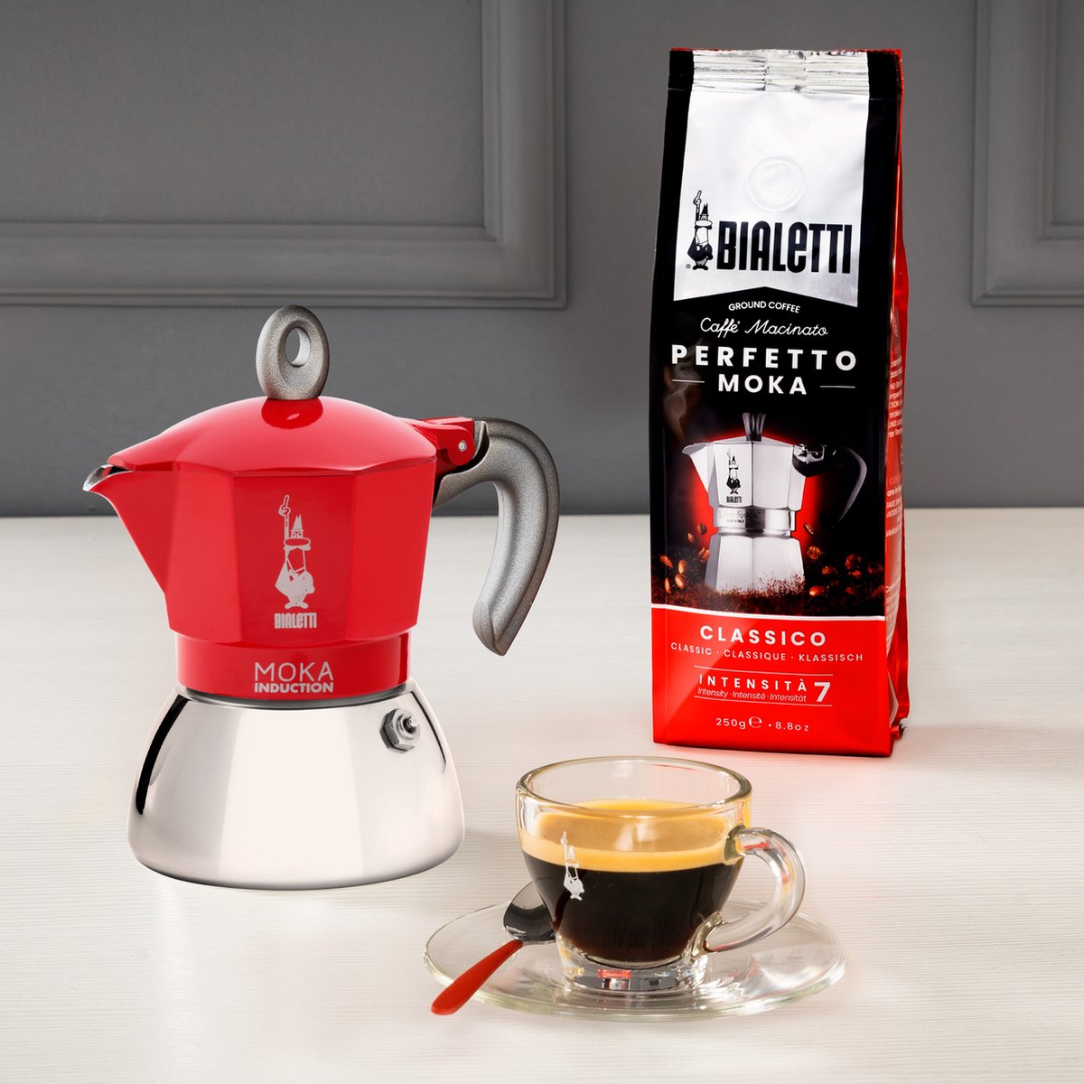 Bialetti Moka Induction Rood Percolator — zo goed als nieuw