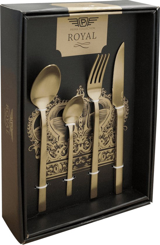 Pintinox Duke 24-delige bestekset uit rvs goud in cadeauverpakking — Zeer goed