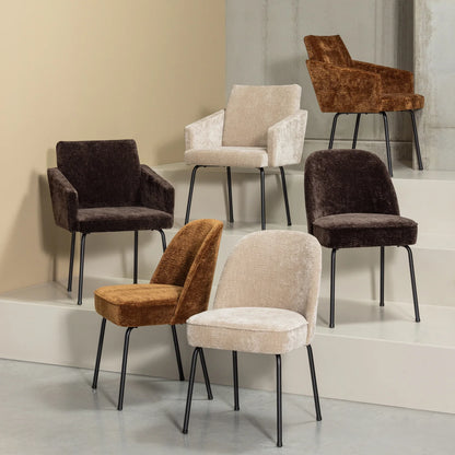 WOOOD Vogue Eetkamerstoel Chenille — nieuw