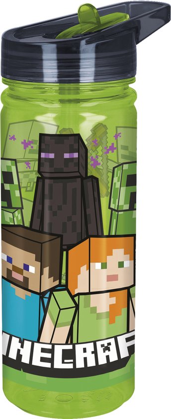 Minecraft Tritan Drinkfles 580 ml — zo goed als nieuw