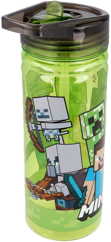 Minecraft Tritan Drinkfles 580 ml — zo goed als nieuw