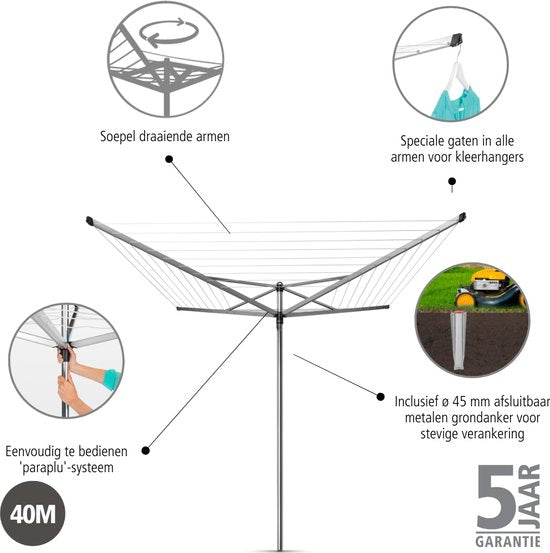Brabantia Topspinner Droogmolen 40 m — gebruikt