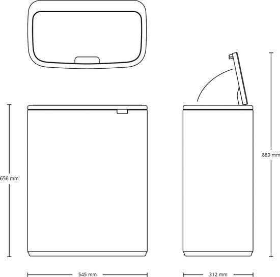 Brabantia Bo Touch Bin Prullenbak - 60L — nieuw