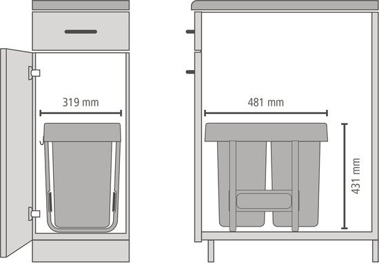 Brabantia Sort & Go Inbouw Prullenbak — zo goed als nieuw