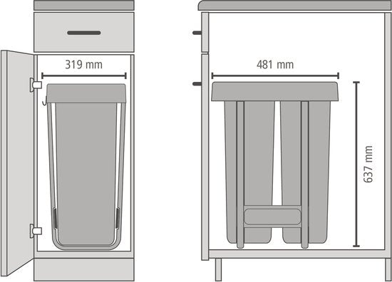 Brabantia Sort & Go Inbouw Prullenbak — zo goed als nieuw
