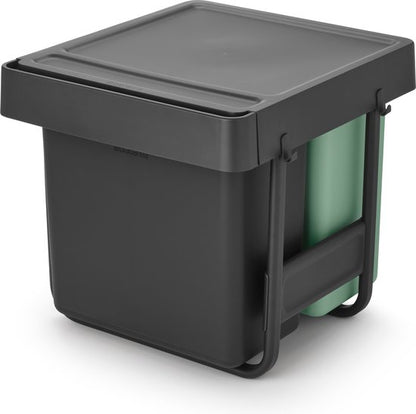 Brabantia Sort & Go built-in waste bin black with green compartment