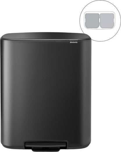 Brabantia Bo Prullenbak 2 x 30 liter — nieuw