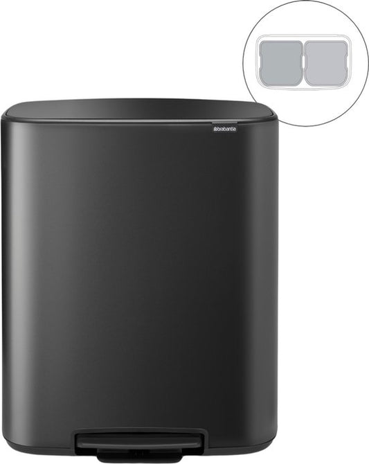 Brabantia Bo Prullenbak 2 x 30 liter — nieuw