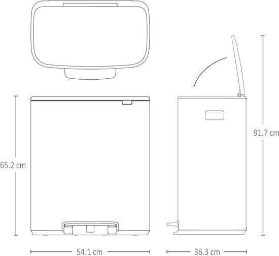 Brabantia Bo Prullenbak 2 x 30 liter — nieuw