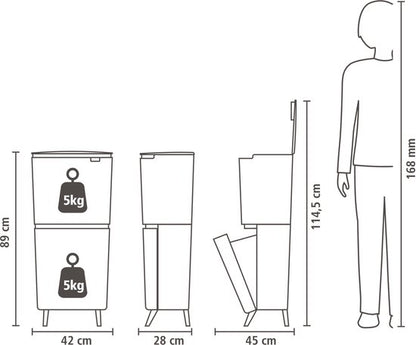 Brabantia SortUp Hi Prullenbak 25 + 10 + — zo goed als nieuw