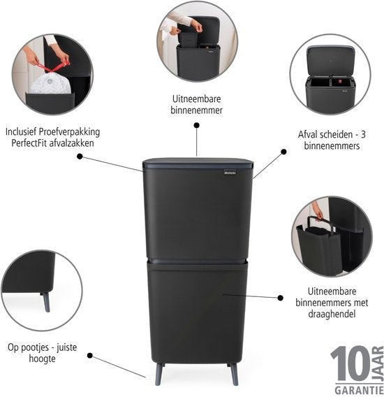 Brabantia SortUp Hi Prullenbak 25 + 10 + — zo goed als nieuw