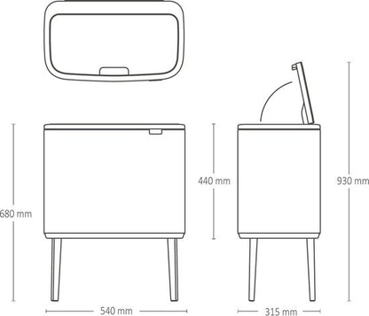 Brabantia Bo Touch Bin Prullenbak - 36 liter — nieuw