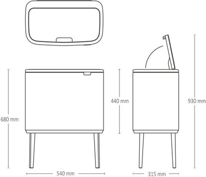 Brabantia Bo Touch Bin Prullenbak - 3 x — zo goed als nieuw