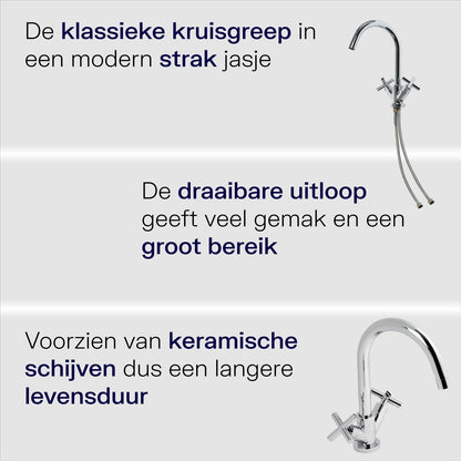 Plieger Cross Keukenkraan - 1-gats — zo goed als nieuw