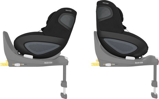Maxi-Cosi Pearl 360 i-Size car seat in black and grey with swivel base